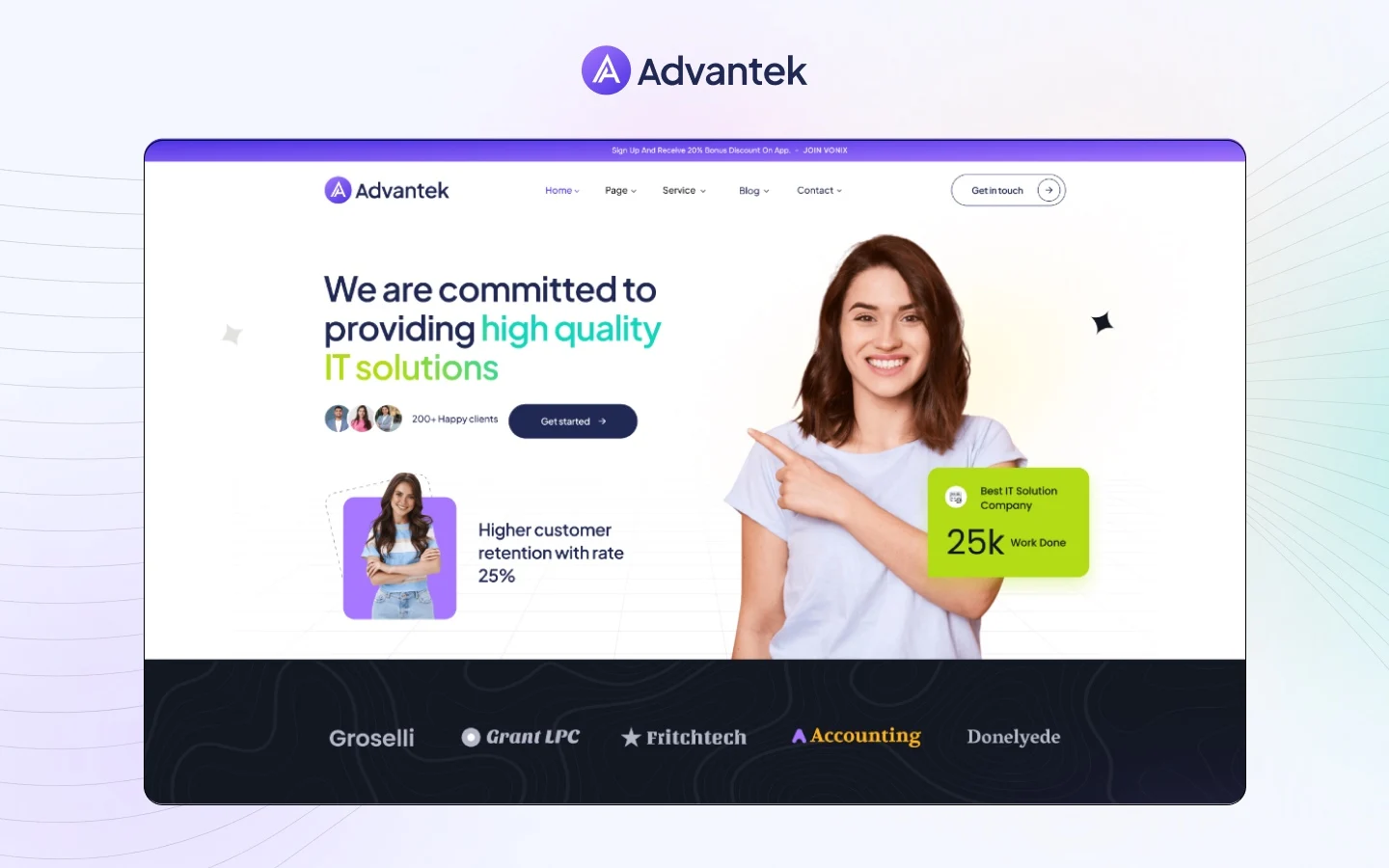 Advantek website screens