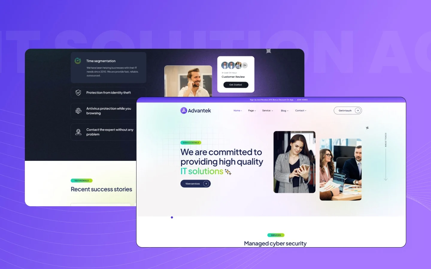 Advantek website screen 2
