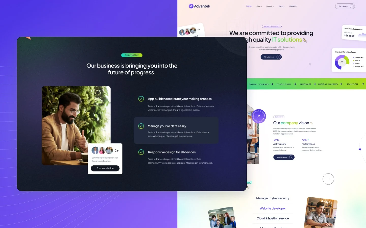 Advantek website screen 3