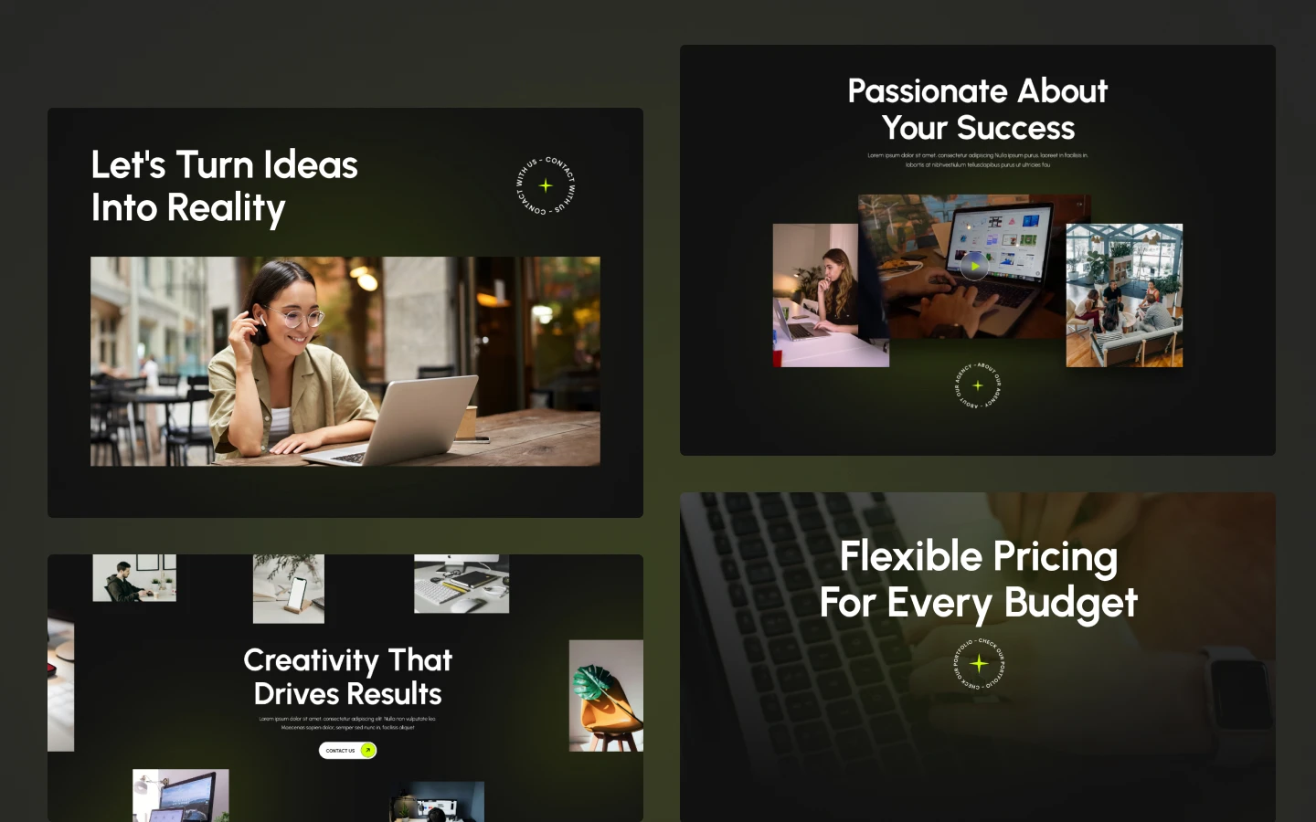 Agenzi  website screens