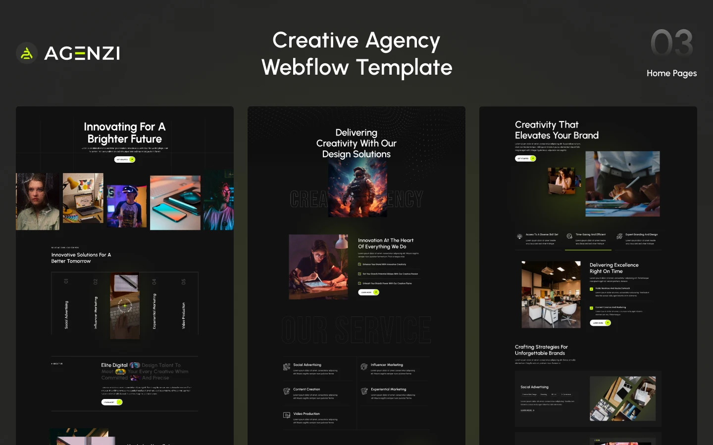 Agenzi  website screen 3