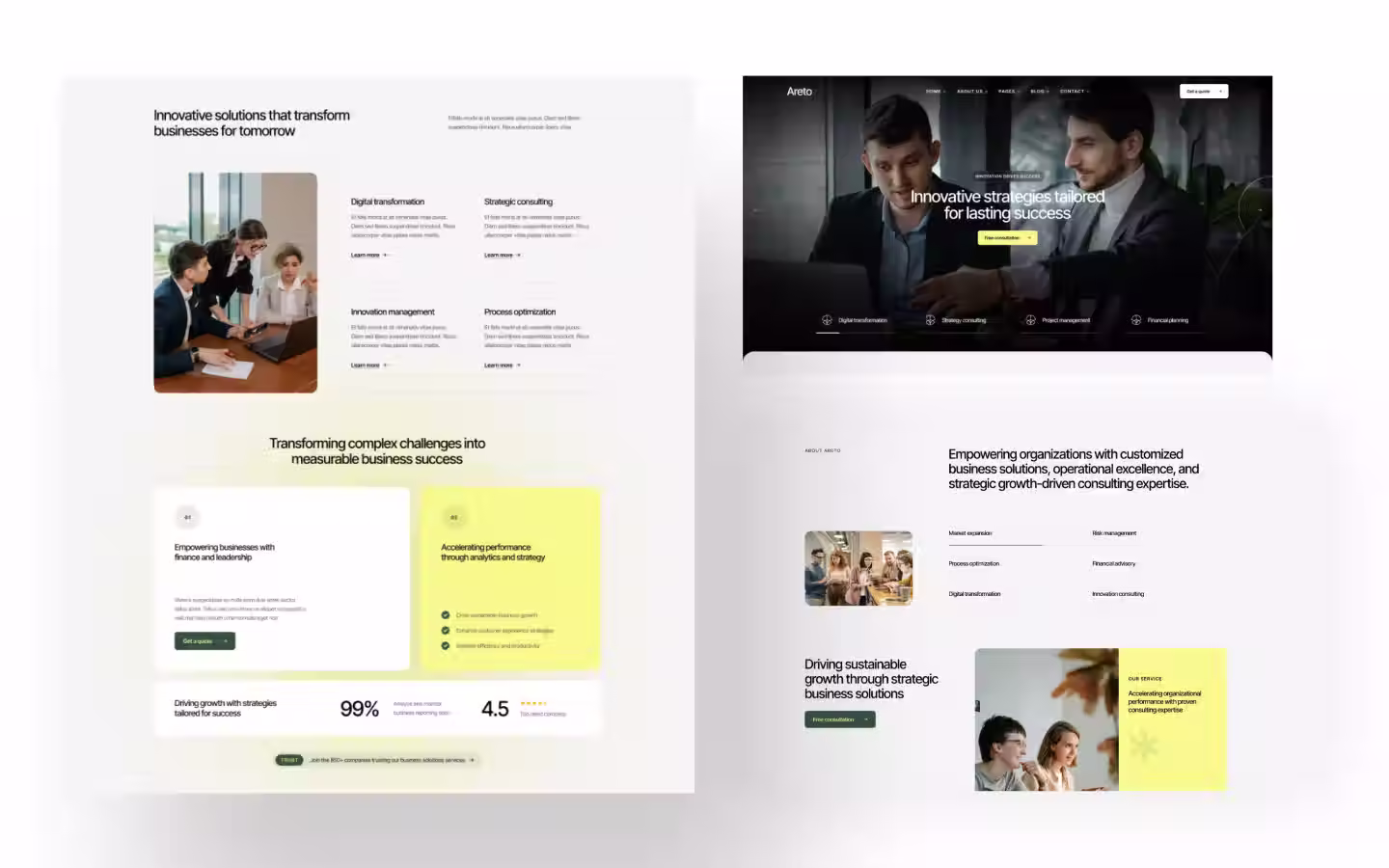 Areto website screen 3