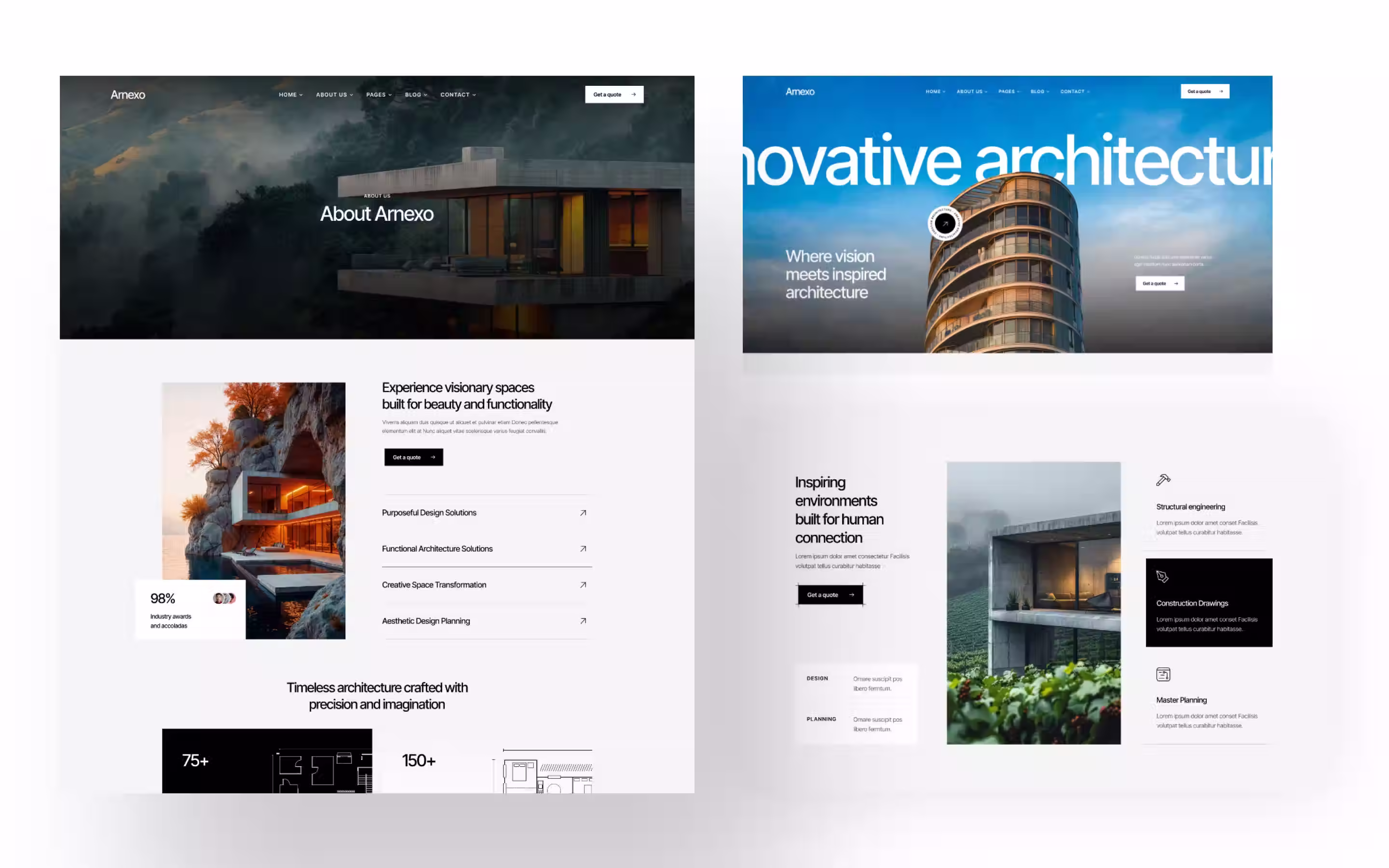 Arnexo website screens
