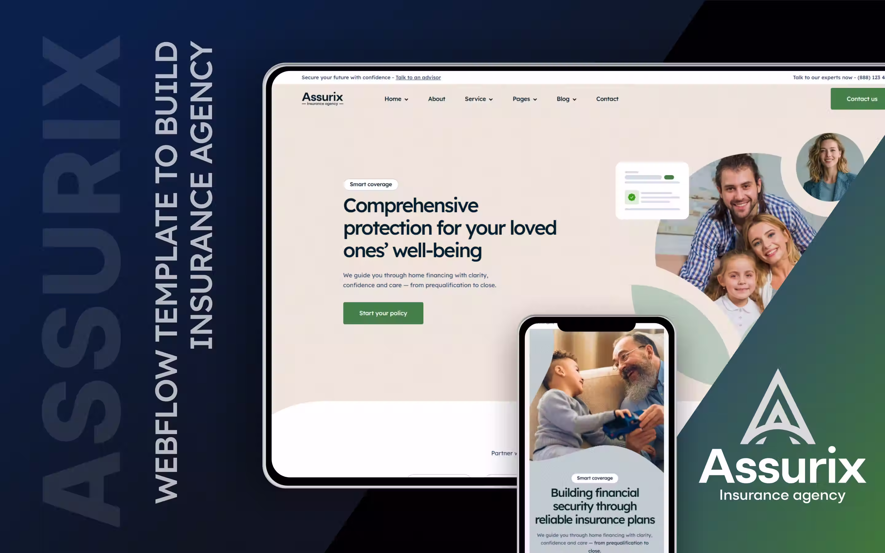 Assurix website screens