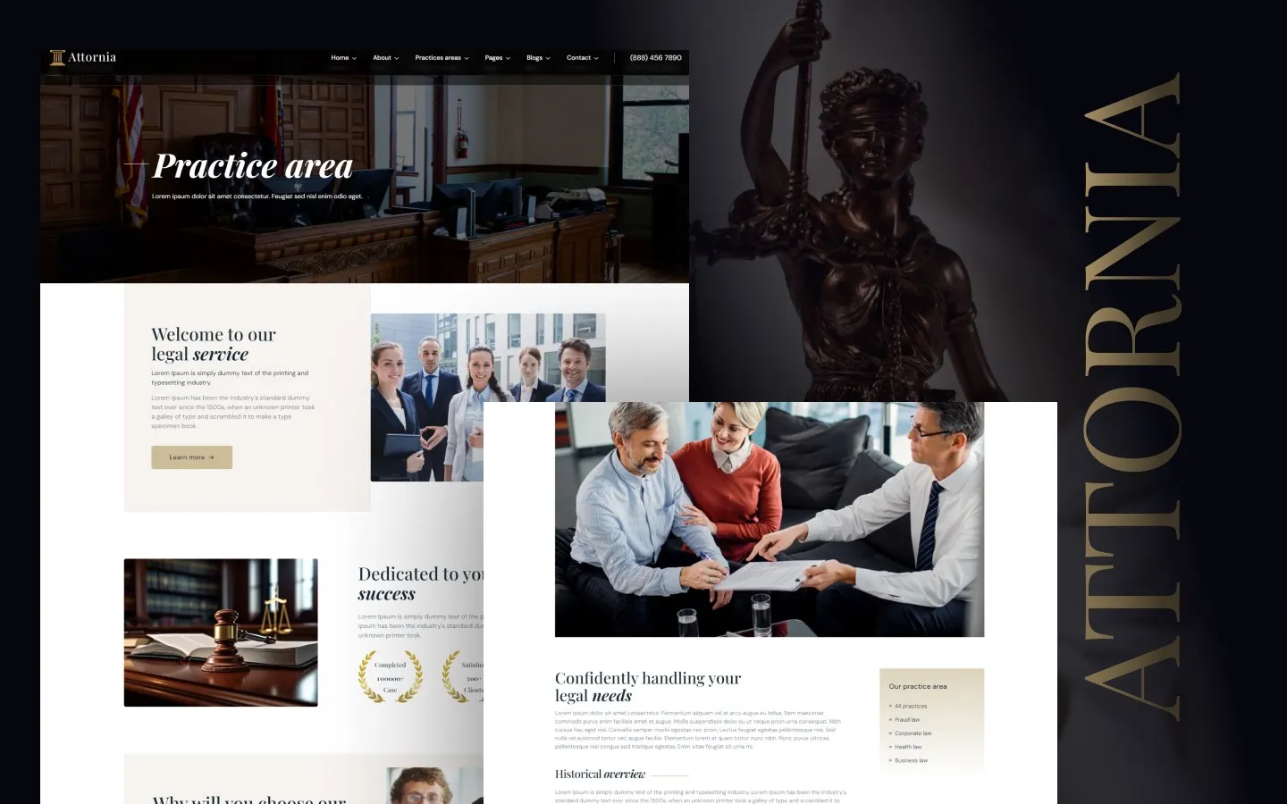 Attornia website screens