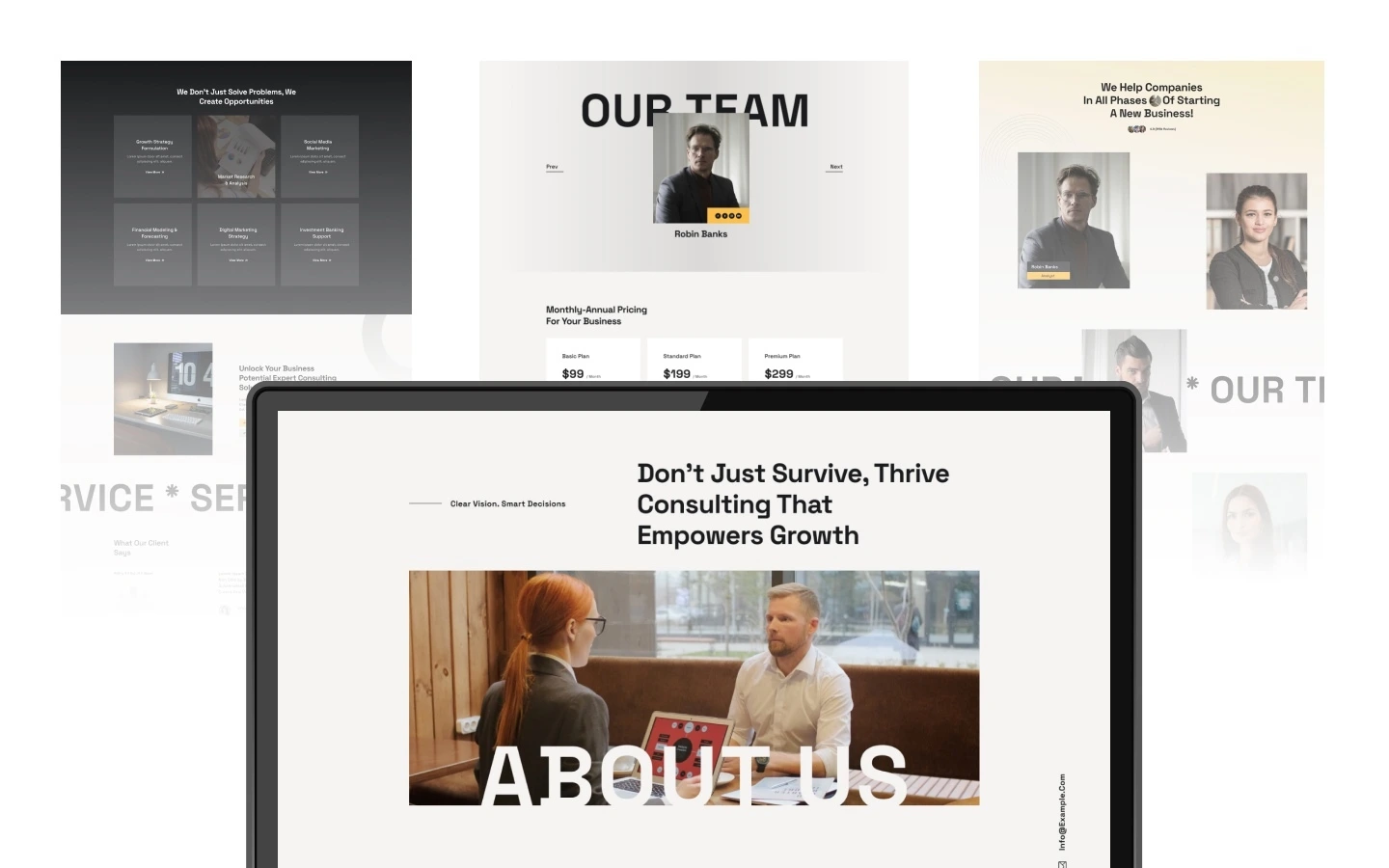 Avenor website screens