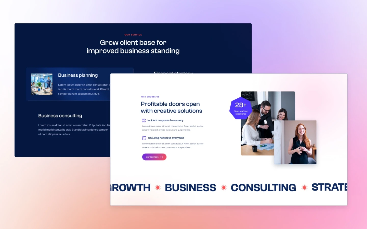Aventra  website screens