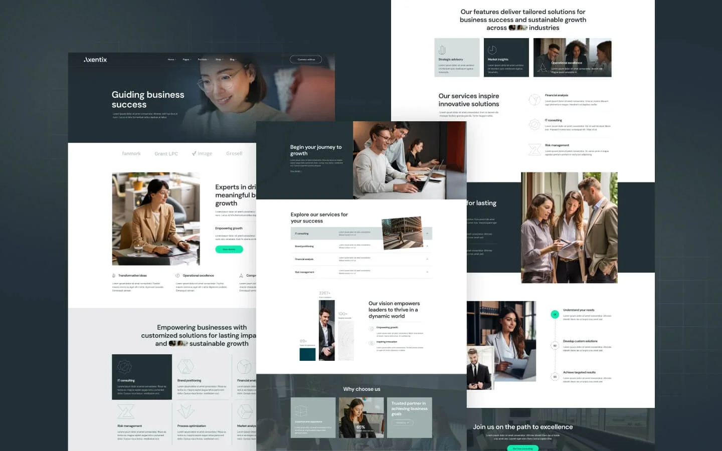 Axentix website screens