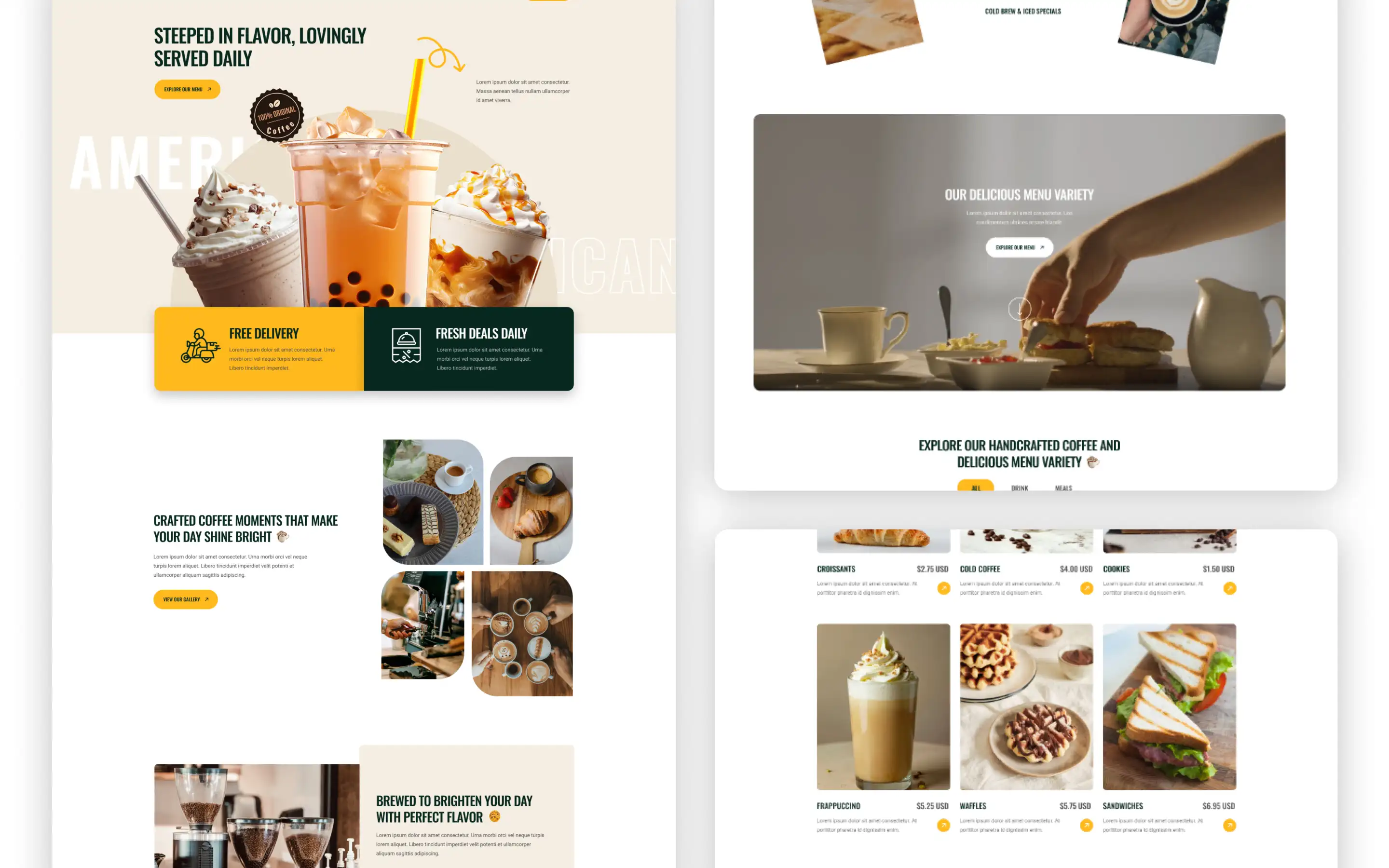Caffia website screen 3