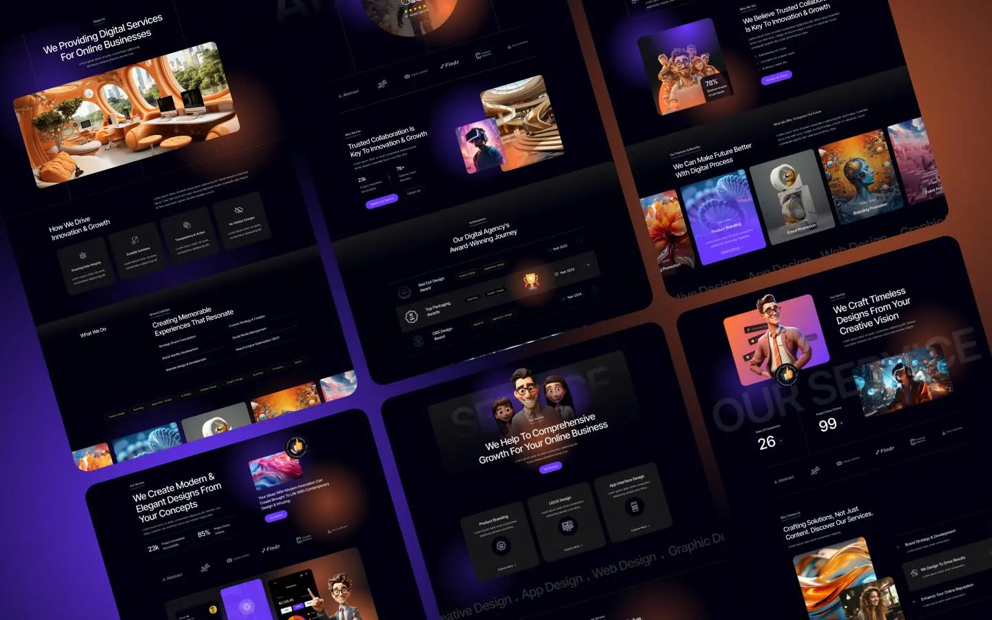 Creto website screens
