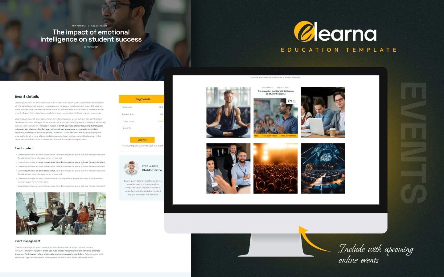 Elearna website screens