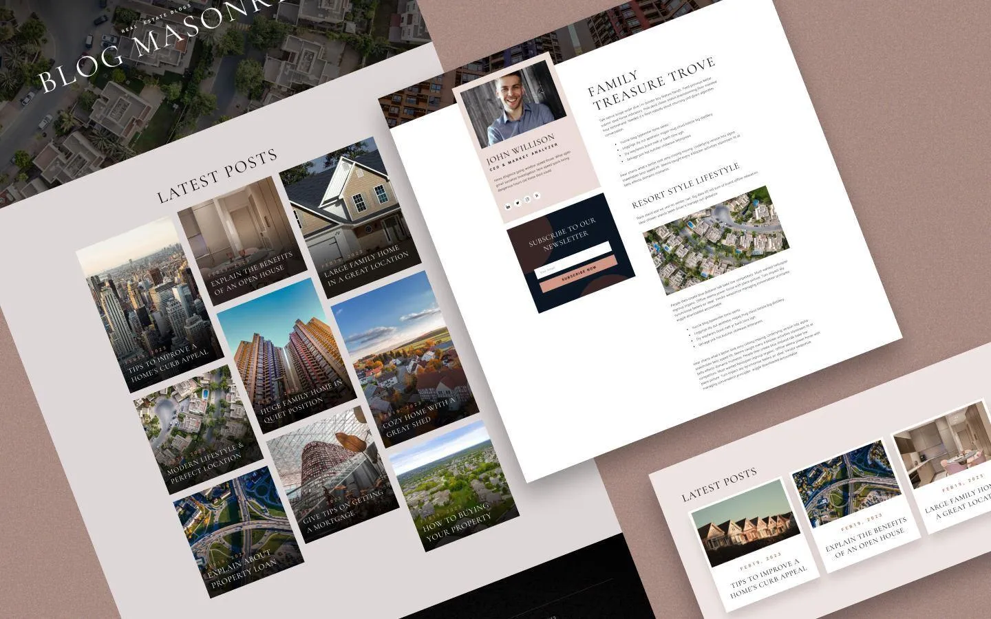 Estenza website screens