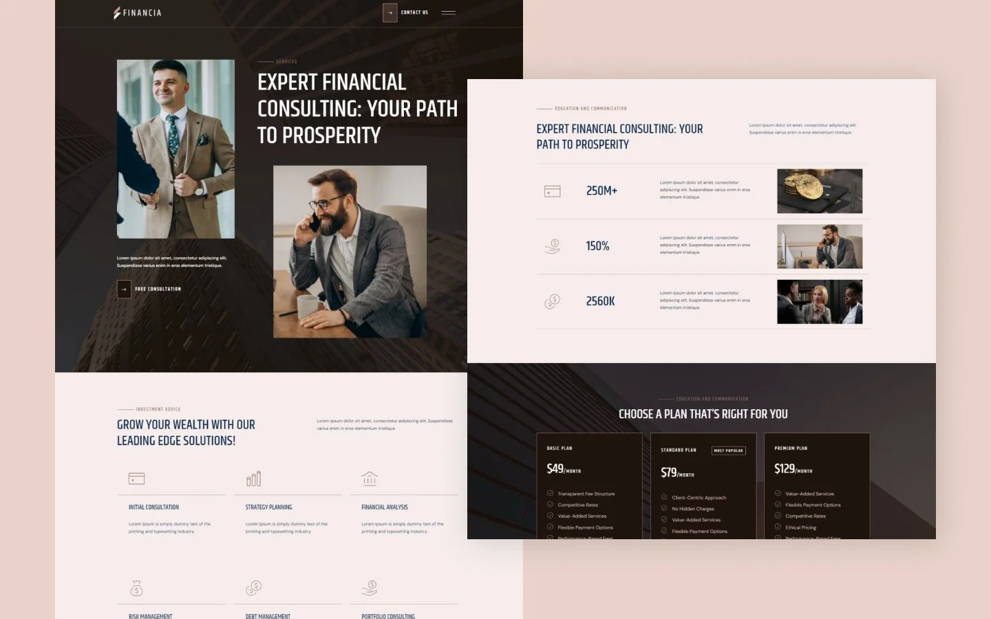 Financia website screen 3