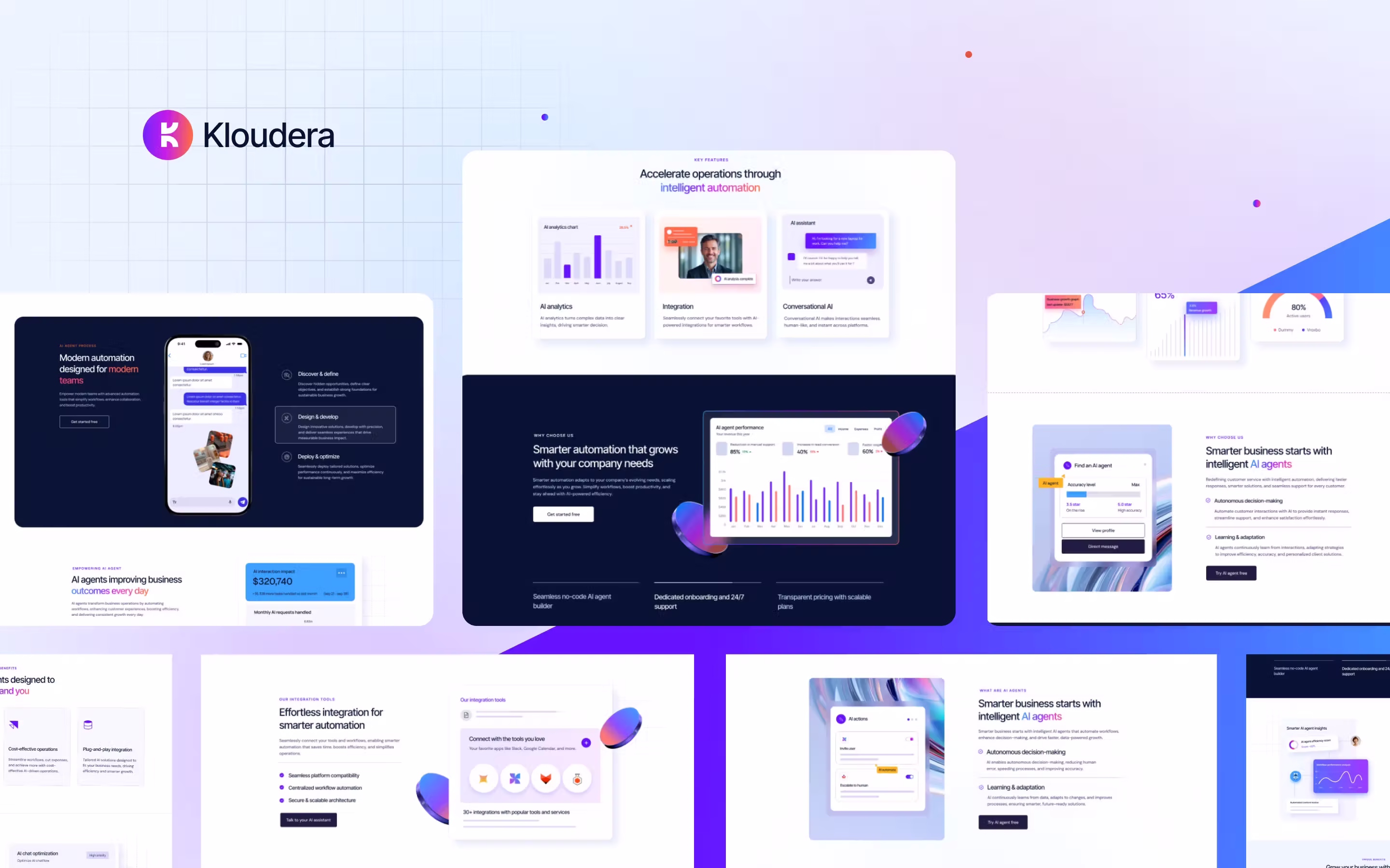 Kloudera website screens