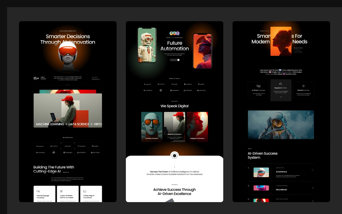 Kreativedge website screens