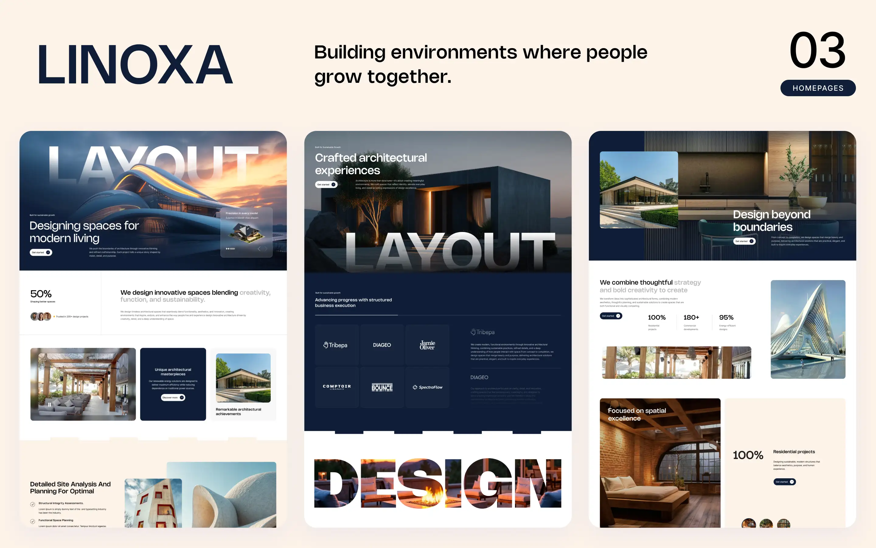 Linoxa website screens