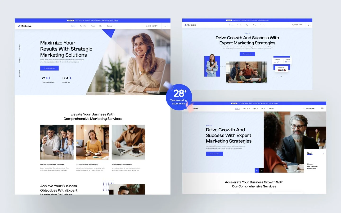 Marketiva website screens