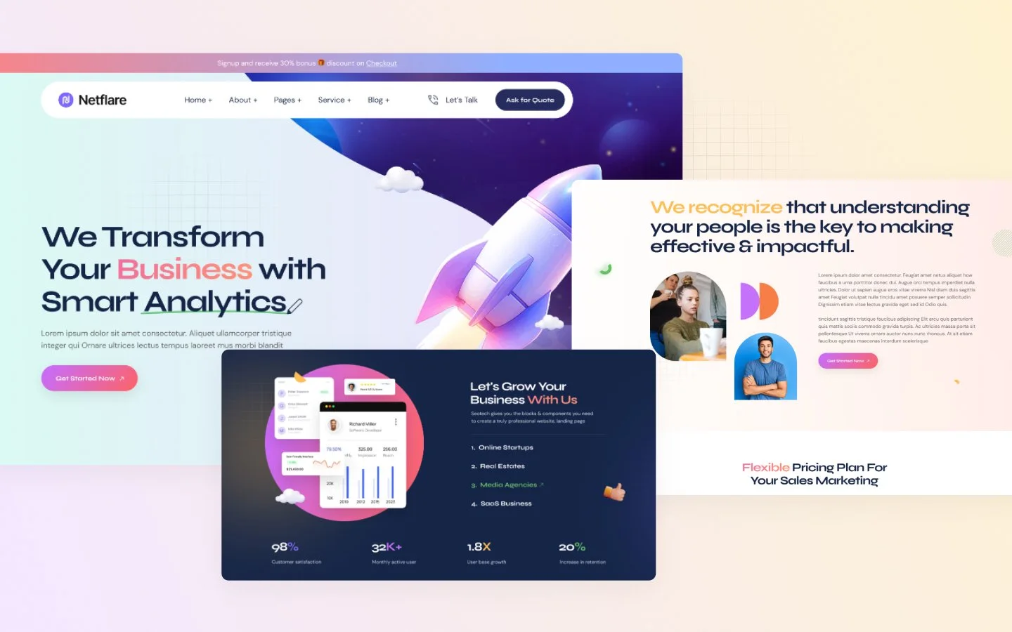 Netflare website screen 2