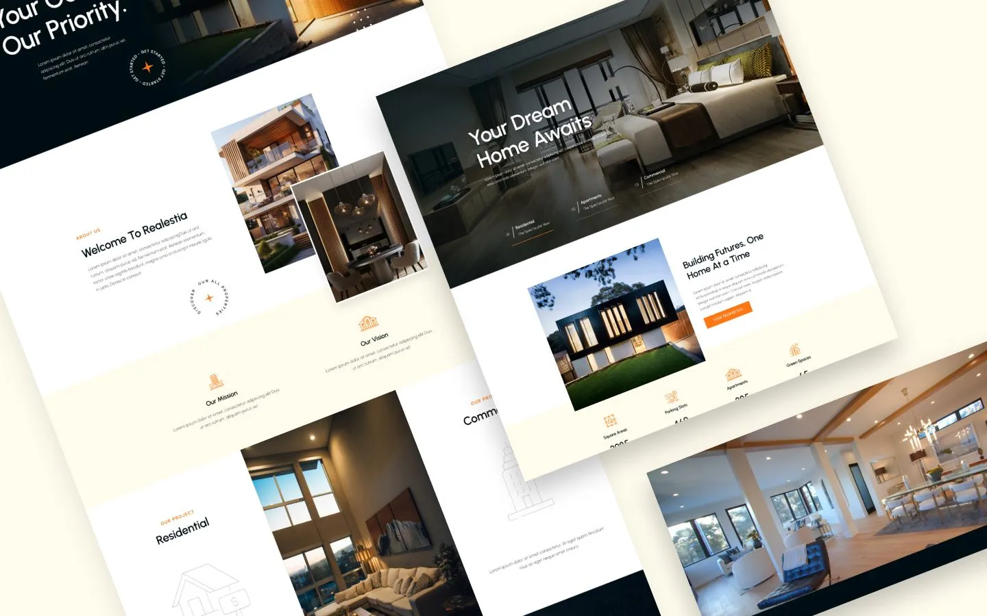 Realestia website screens