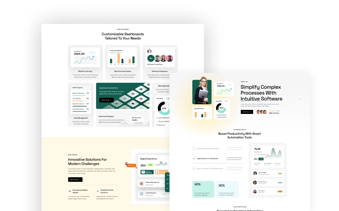 Saasyfy website screens