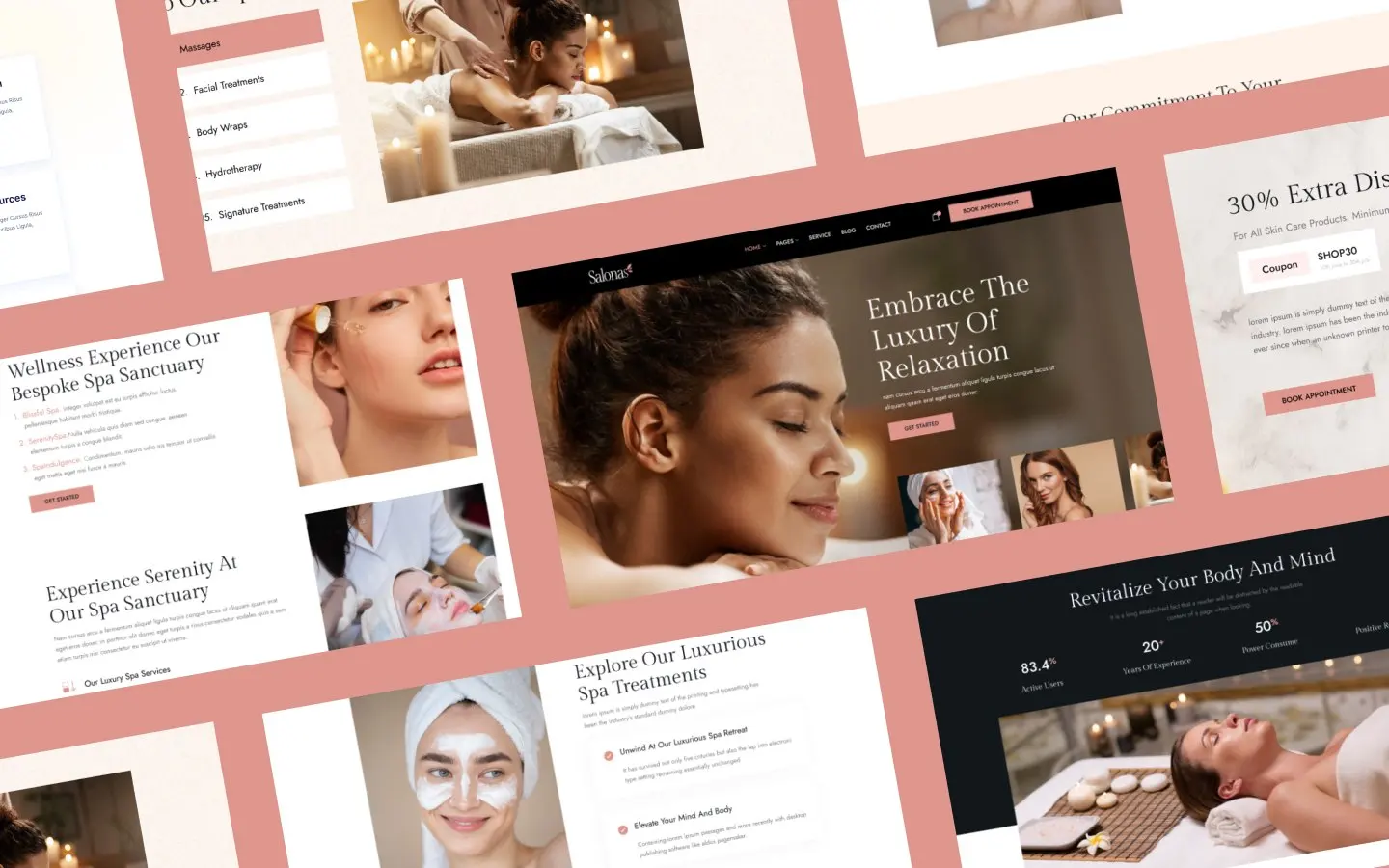 Salonas website screen 2