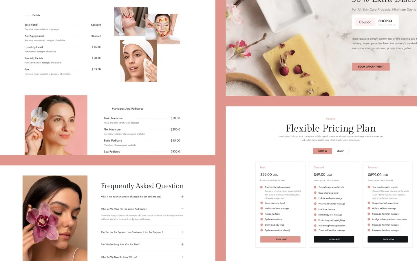 Salonas website screen 3