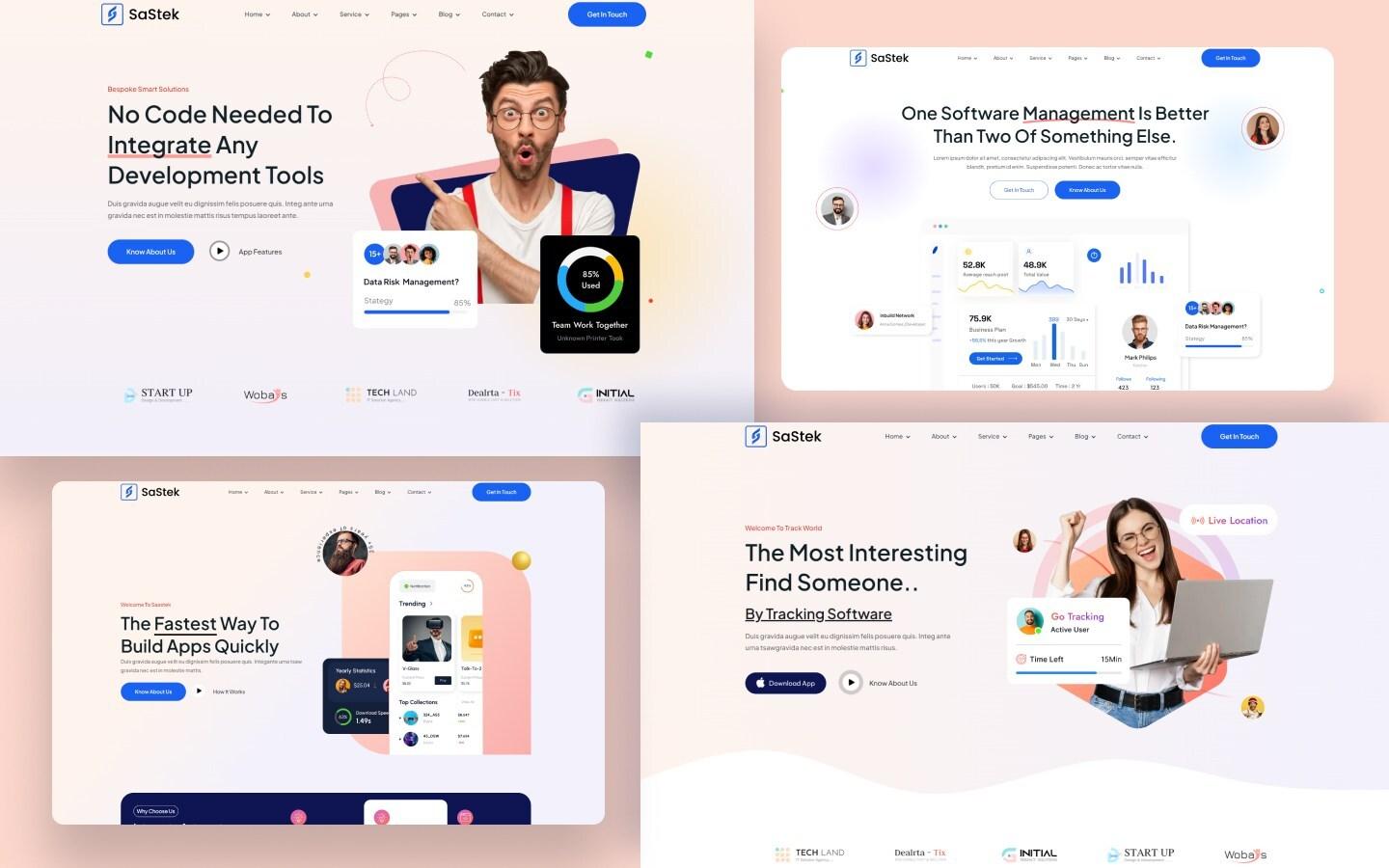 Sastek website screens
