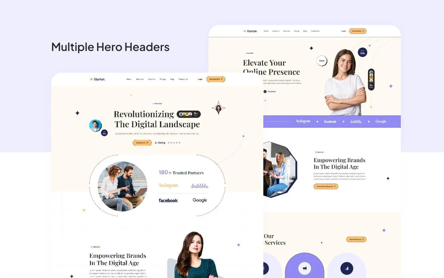 Startek website screens
