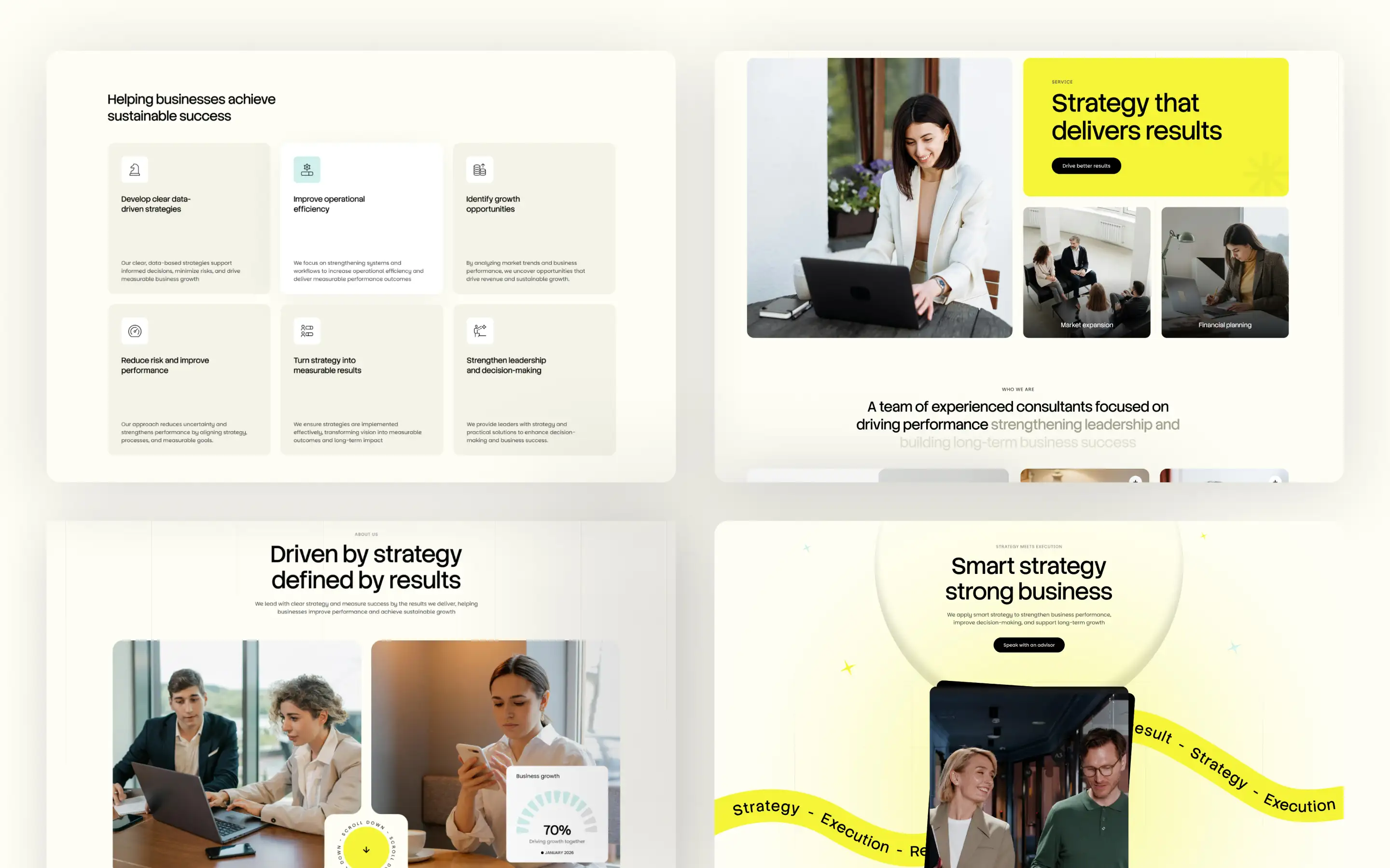 Stratwise website screens