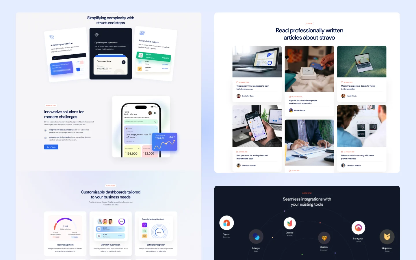 Stravo website screen 3