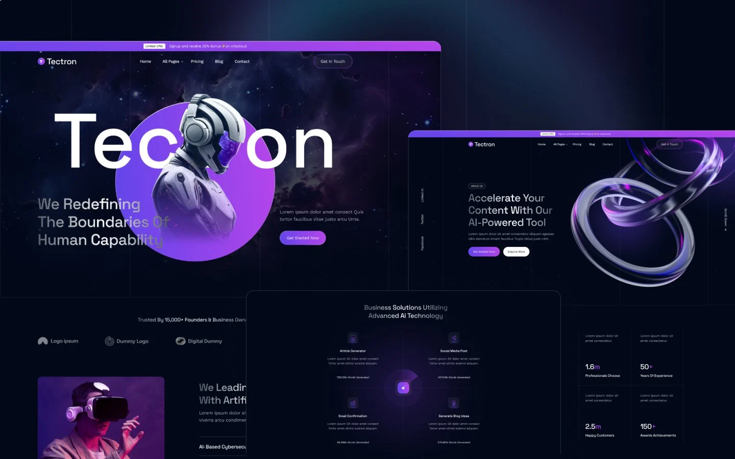 Tectron  website screen 2