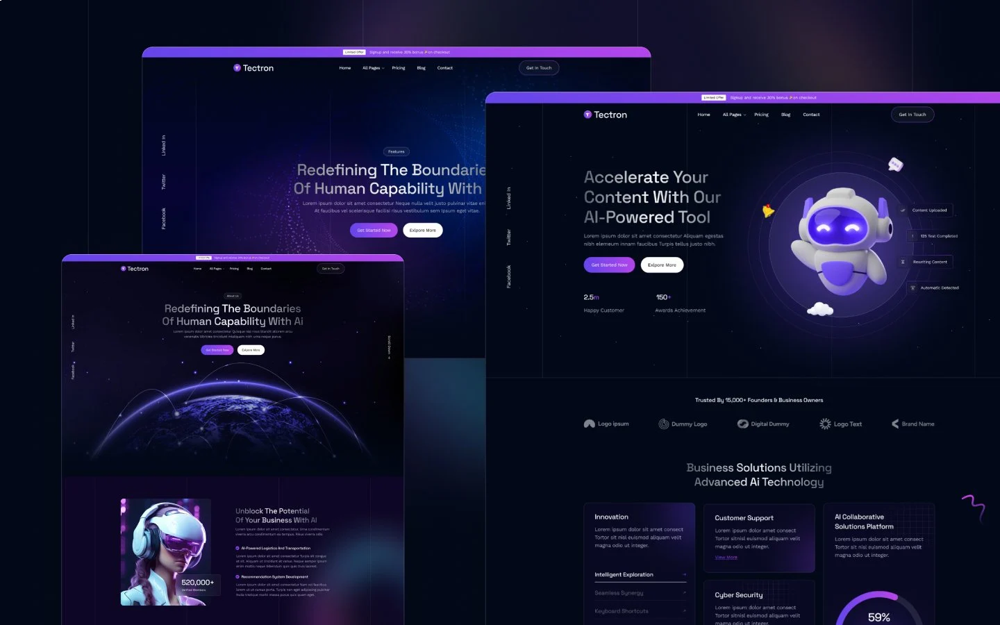 Tectron  website screen 3