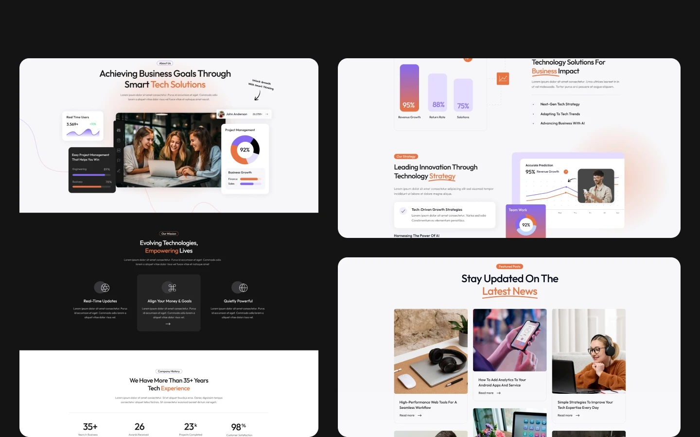 Teknify website screens