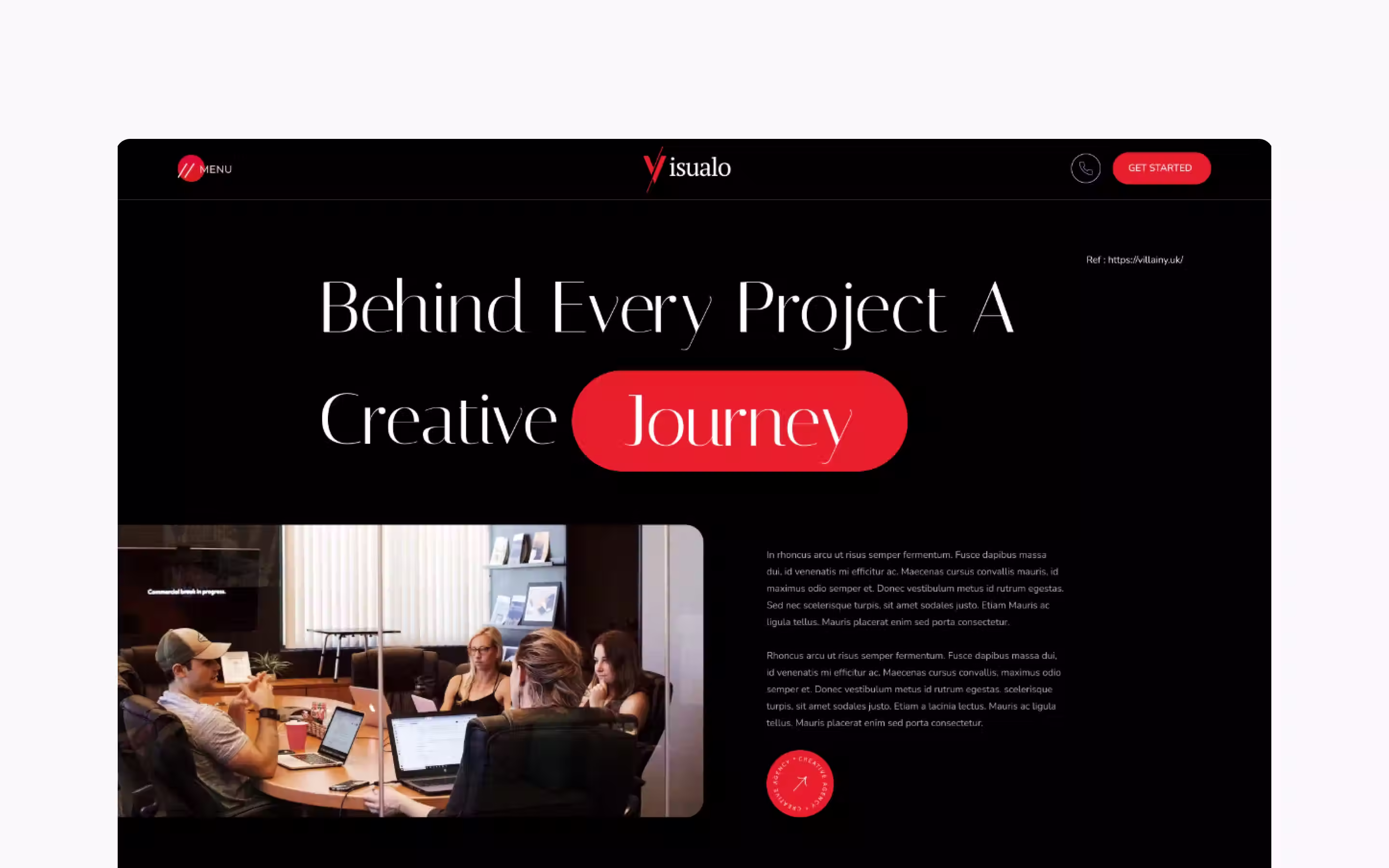 Visualo website screens