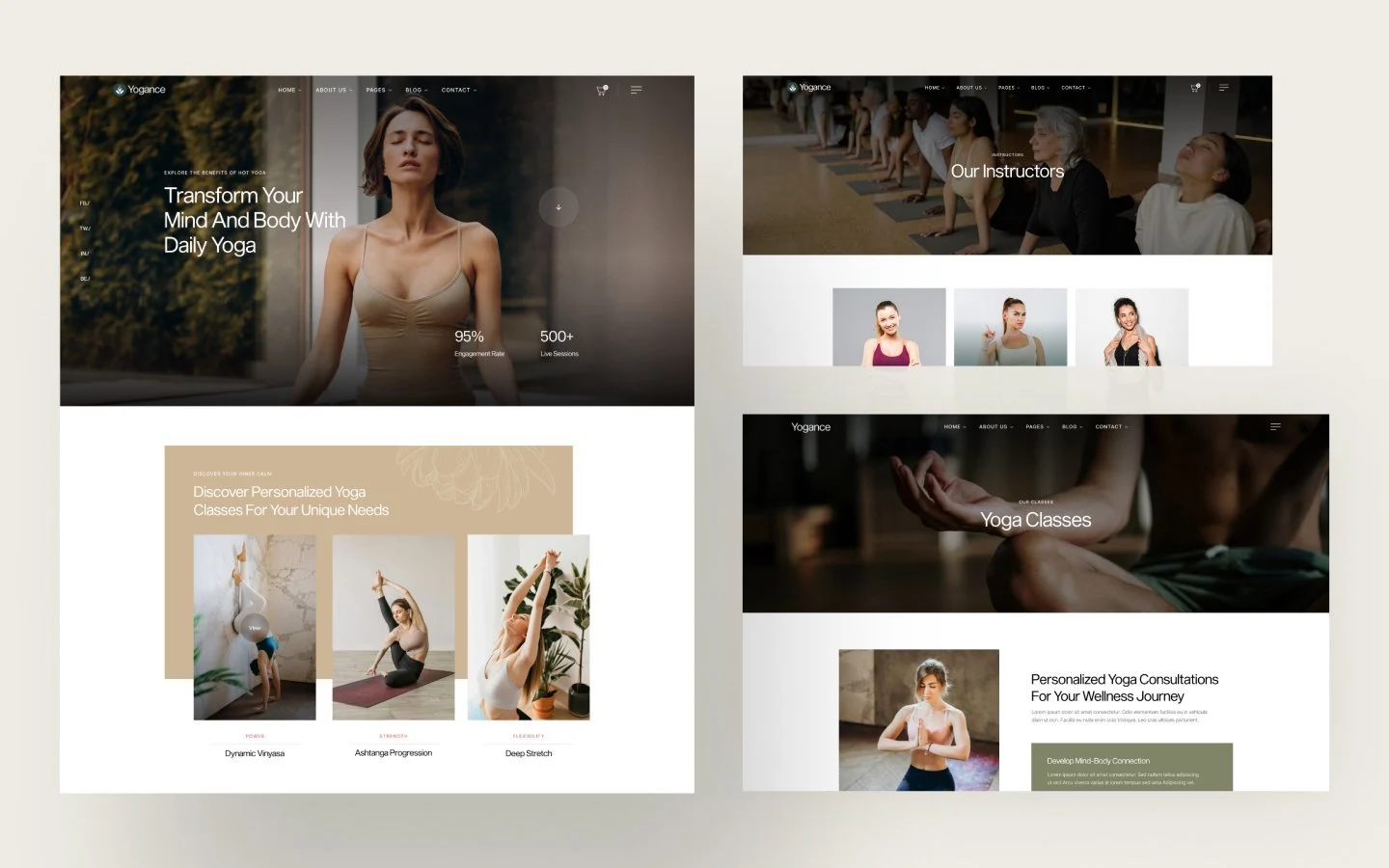 Yogance website screen 3